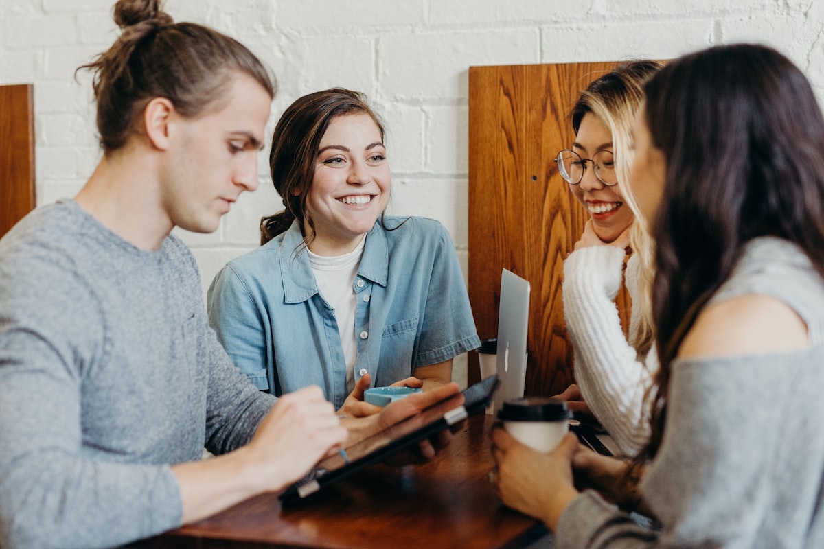 An HR team collaborating during an AI workshop